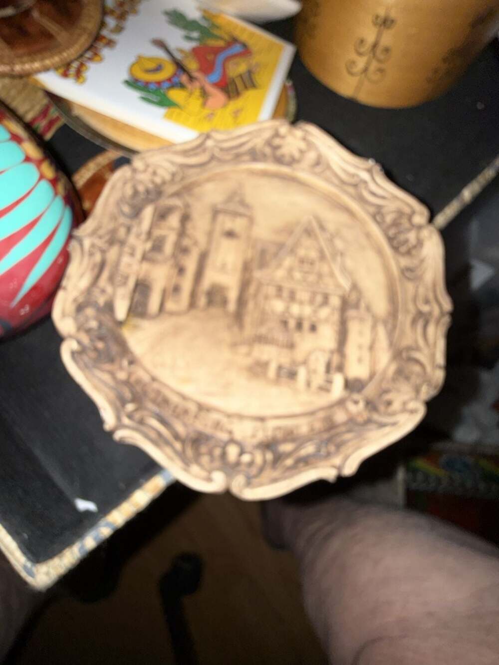 Vintage Rothenburg Plonlein Relief Wall Plaque Souvenir